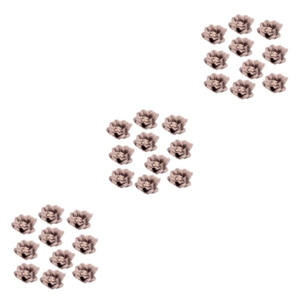 1/2/3/5 10 stycken Camellia Flower Heads för gör-det-själv-hårtillbehör Coffee 4.5cm 3Set