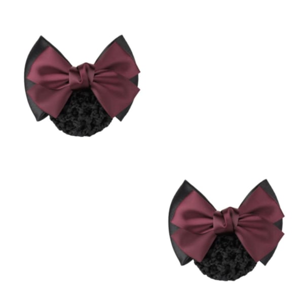1/2/3/5 tyg lätt att bära Elastiska hårnät för moderiktiga Two Bows-wine red 2Set