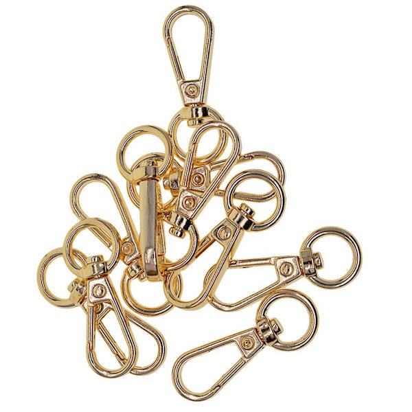 1/3/5 10 delar Swivel Snap Lobster Clasp Clips Nyckelring Golden 1Set