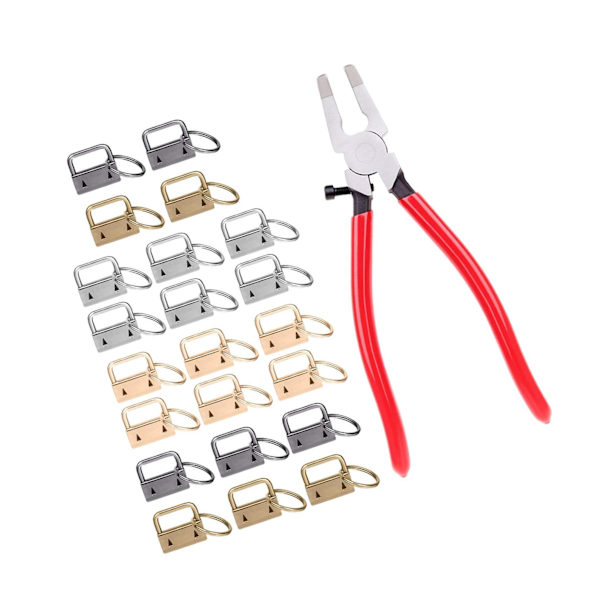 1/3 22 set - Nyckelbricka med delad ring - 1,25 tum, glas 1Set