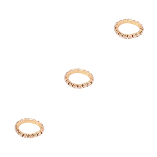 1/2/3/5 Stretch Crystal Ring Utsökt inläggning för Elegant golden 1 row 3PCS