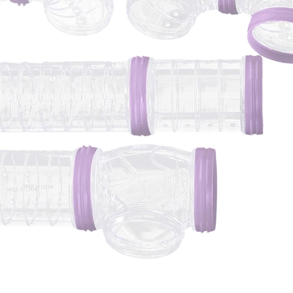 8st Hamsterrör Set Anslutna tunnlar DIY Plast Training Purple