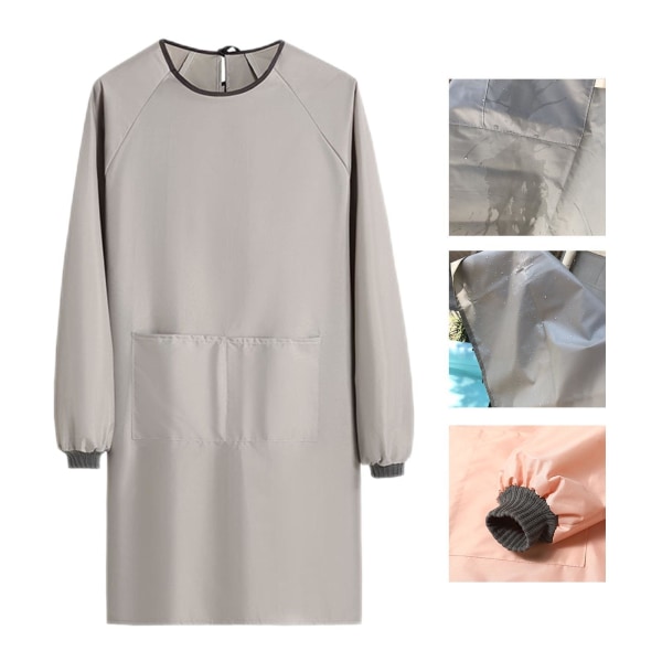 1/3 Pet Grooming Förkläde Skönhetssalong Pet Badning Vattentät Lång Grey 1 Pc