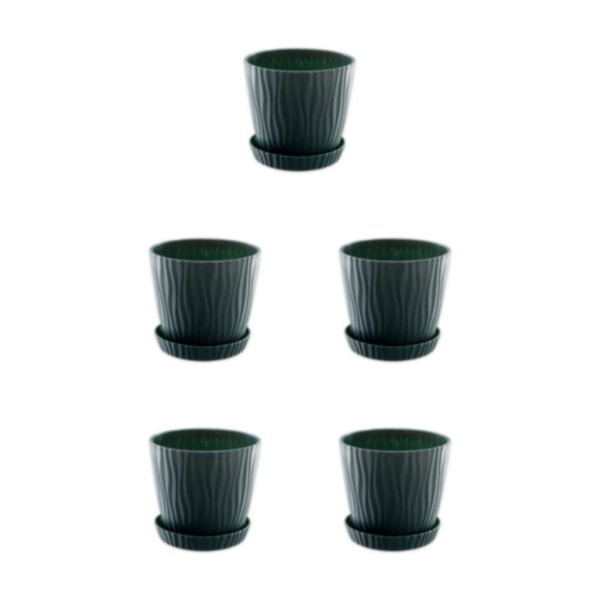 1/2/3/5 lätta och bärbara blomkrukor för inomhus och green S pot+S tray 5Set