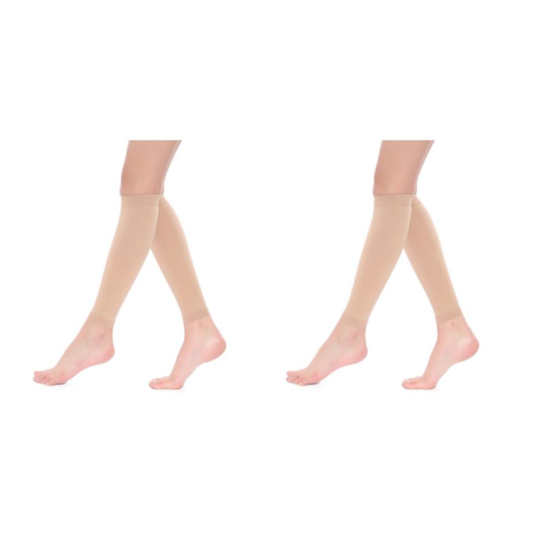 1/2/3/5 Dam S Calf Compression Strumpor Bekväma och skin color M 2Set