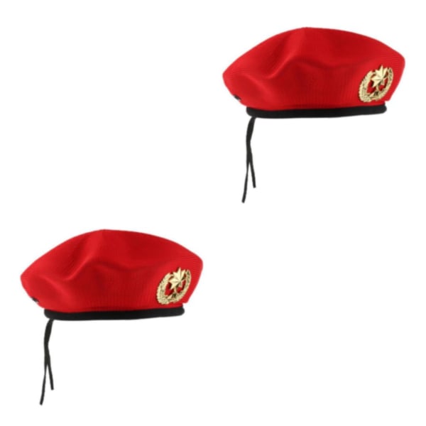 1/2/3 Sjömansmössa Stickad Mesh För Baskermössa Navy Mariner Cap Red Octagram 56cm 2Set