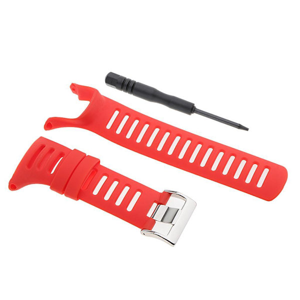 1/2/3 hållbara armbandsur i gummi för För Suunto Ambit3 Silver Red 24mm 1 Pc