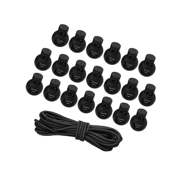 1/2/3/5 20st plastsnörelås Ändfjäderbelastad slider + För Black Style 4 1Set