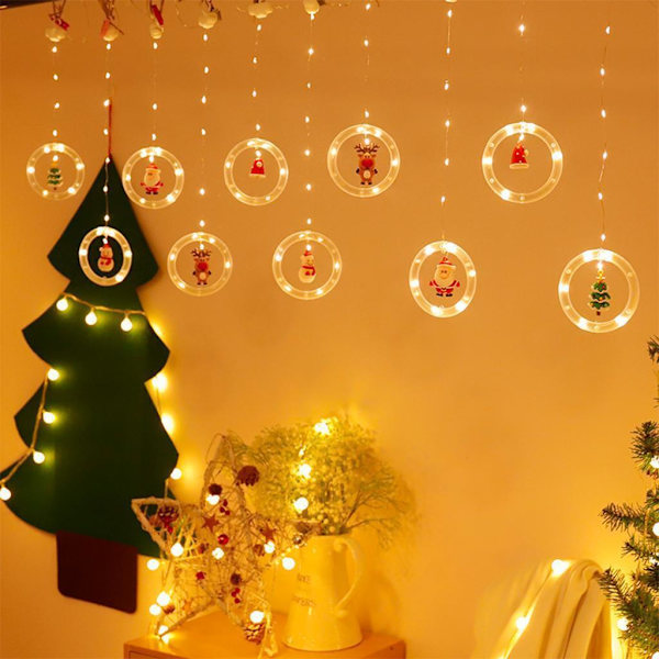 Jul Heminredning LED-lampor För Barnrum Gardin Semester White 3.5m