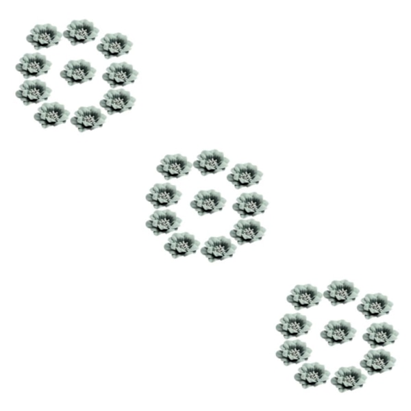 1/2/3/5 10 stycken Camellia Flower Heads för gör-det-själv-hårtillbehör Green 4.5cm 3Set