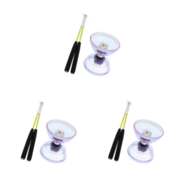 1/2/3 Trippellagerljus Diabolo med handstickssnöre Purple 13cm 3PCS