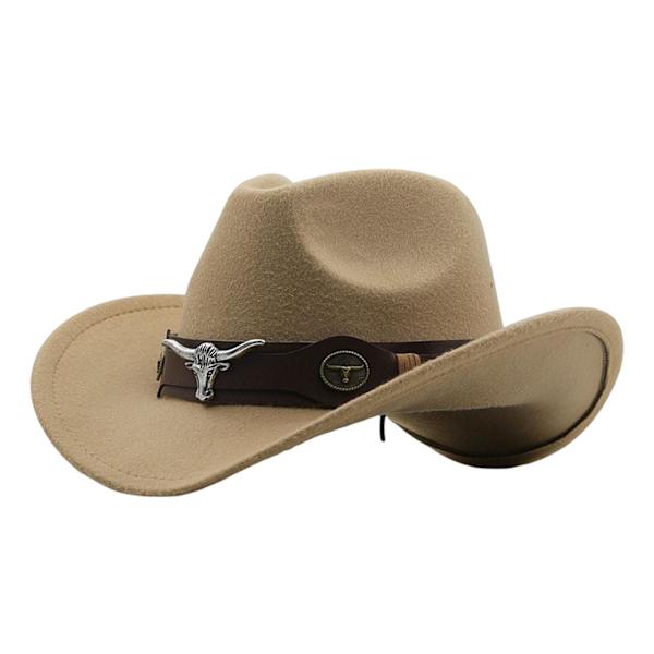 Cowgirlhatt Andas Casual Cowboyhatt för kvinnor män höst Camel 56cm-58cm
