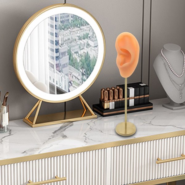 1/2/3 Örhänge Display Stand Human Ear Model Stud Holder Showcase Left Normal Skin Height: 18cm 1Set