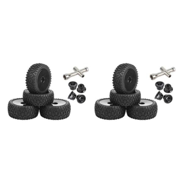 1/2/3 Fram Bak Buggy Däck 1:10 Bildelar Tillbehör DIY Black 2Set