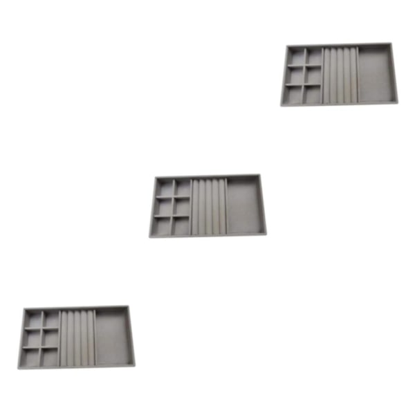 1/2/3/5 Stapelbar smyckesbricka Multipurpose Portable Velvet för Gray 3 in 1 3Set