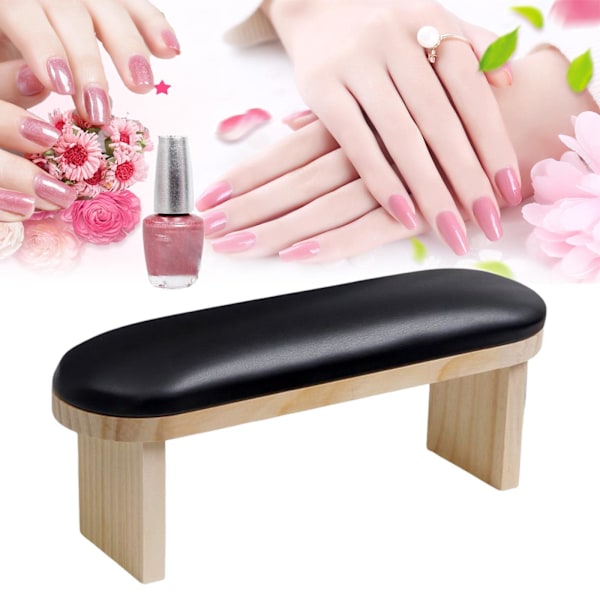 PU Nagelarmstöd Kuddställ Tvättbart för manikyr nagelsalong High Black