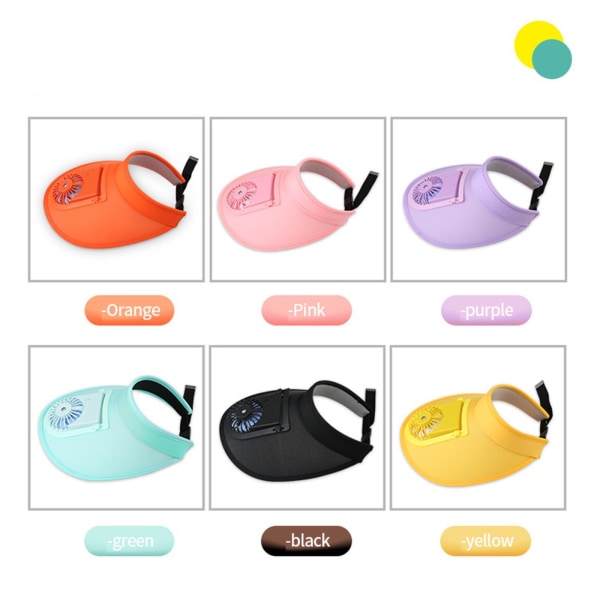 Utomhuskylfläkt Hatt Baseballkeps Cap Utomhuscamping Yellow Style B