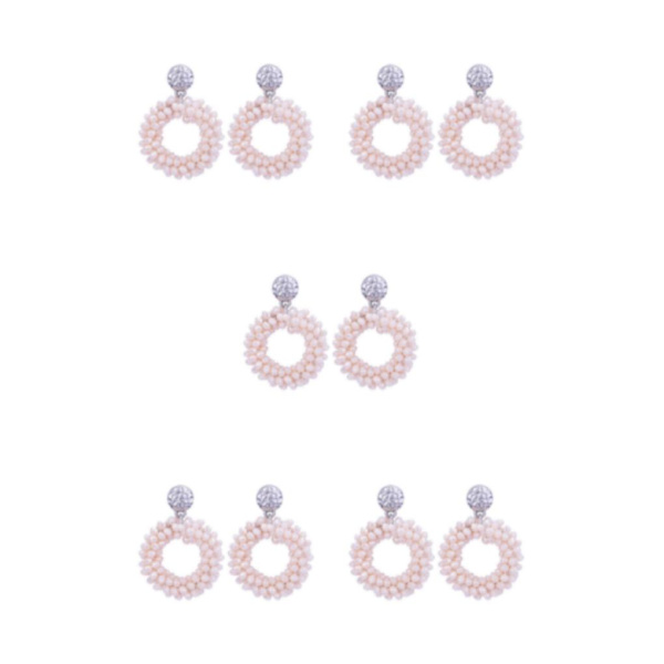 1/2/3/5 Lättviktshandgjorda droppörhängen för kvinnor Fashionabla light pink 5Set