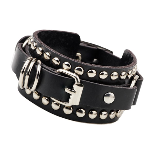 1/2/3/5 PU Läderarmband Justerbar Wrap Cuff Nit för Black 24.5 x 3.2cm 1Set