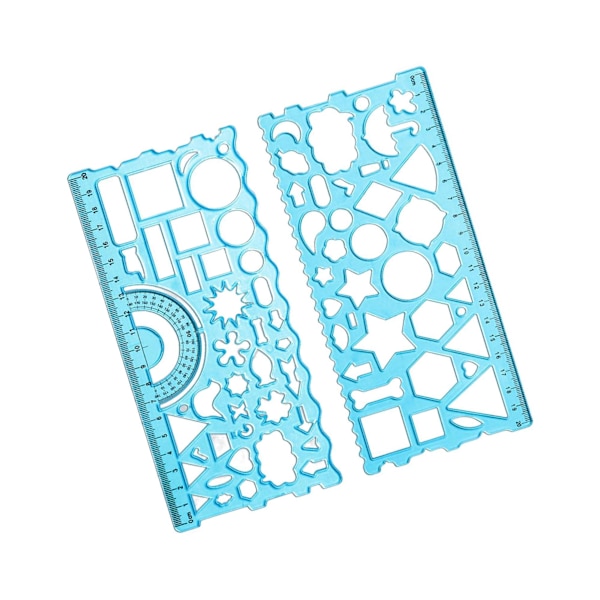 3/5 Multifunktionell ritmall Geometrisk linjal för Blue 20 x 11.5cm 5Set