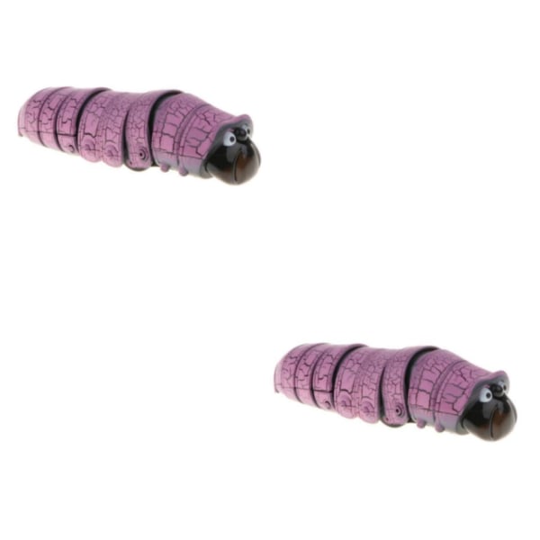 1/2 4'' Realistisk fjärrkontroll Caterpillar RC Bug Toy Party Purple 2Set