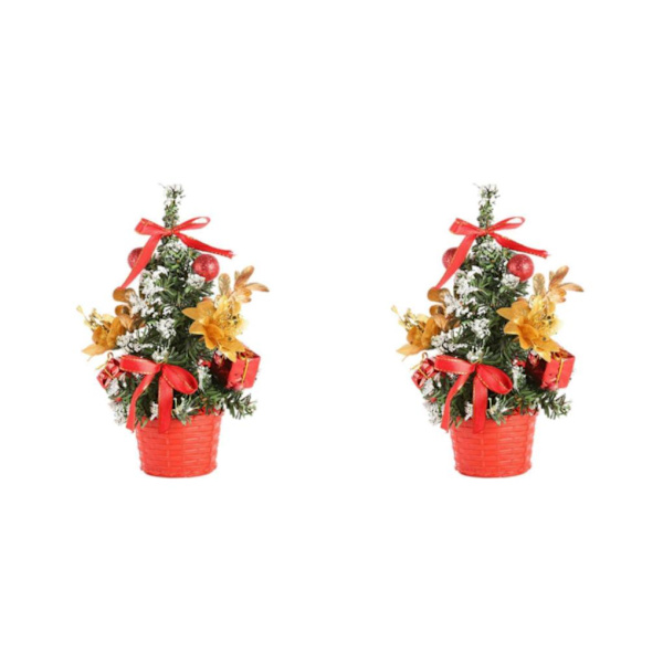 1/2 bedårande julgran med grannlåt heminredning Red 20cm 2Set