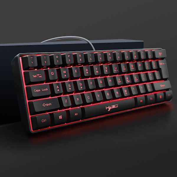 1/2 Gaming Mini Trådlöst tangentbord RGB Bakgrundsbelyst USB för bärbara datorer Black keyboard 11.5x4.02x1.57 Inch 1Set