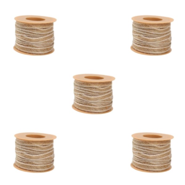 1/2/3/5 Naturlig jute Burlap Ribbon Home Craft Present Souvenir 5mm 5Set
