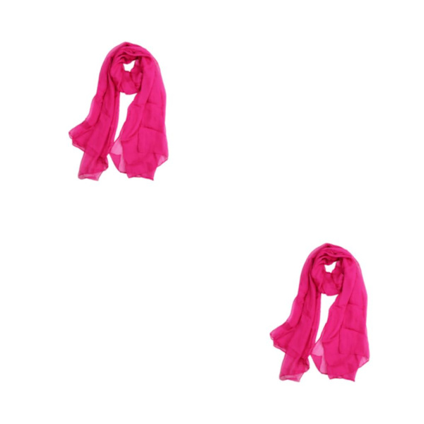 1/2/3/5 Mjuka andningsbara halsdukar för kvinnor Lyxiga och Rose Red 2Set