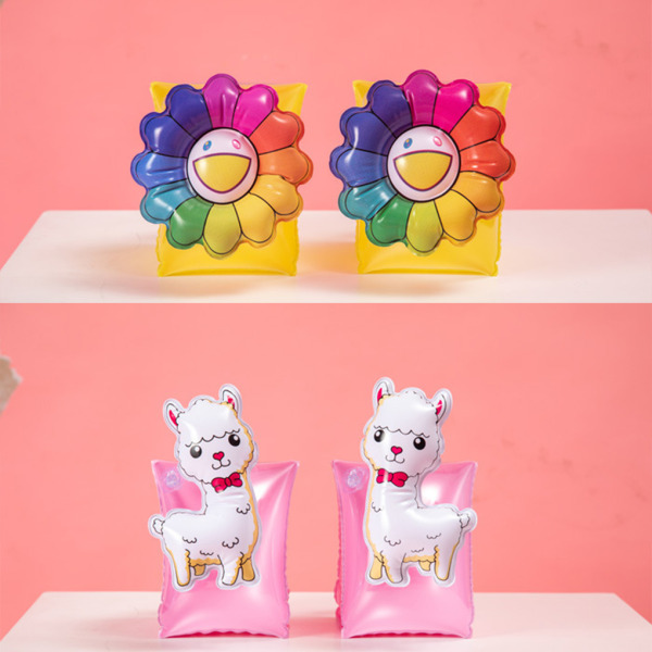 PVC lätt och hållbar uppblåsbar armring för simning Pink Alpaca
