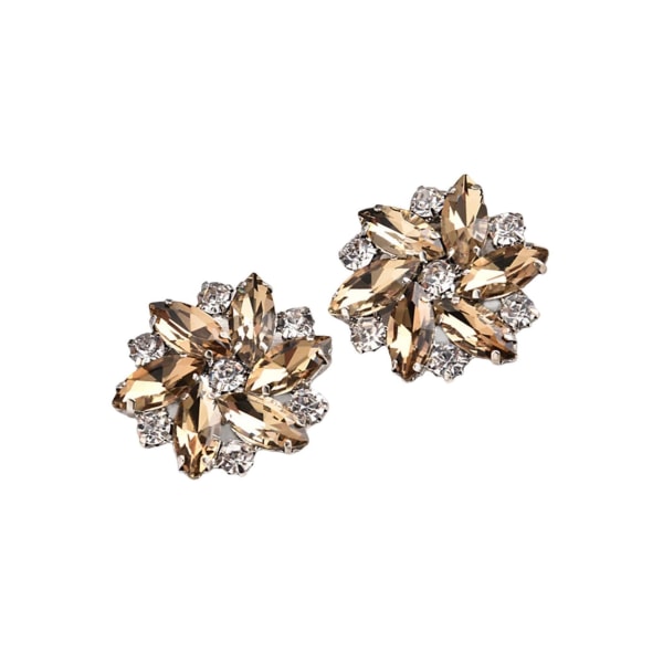 1/2/3/5 2st Rhinestone Skoklämmor Smycken Kristall Skospänne Brown 1 pair 2PCS