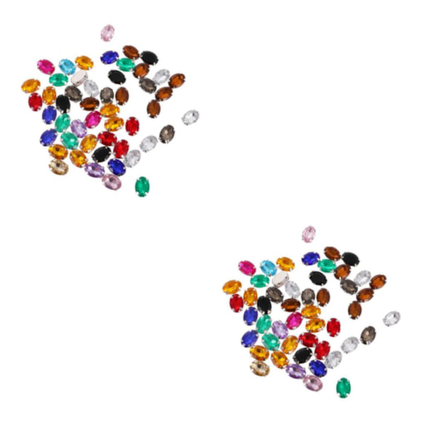 1/2/3 50 st 10*14 mm Oval Ellips Akryl Rhinestone Button Mix 2Set
