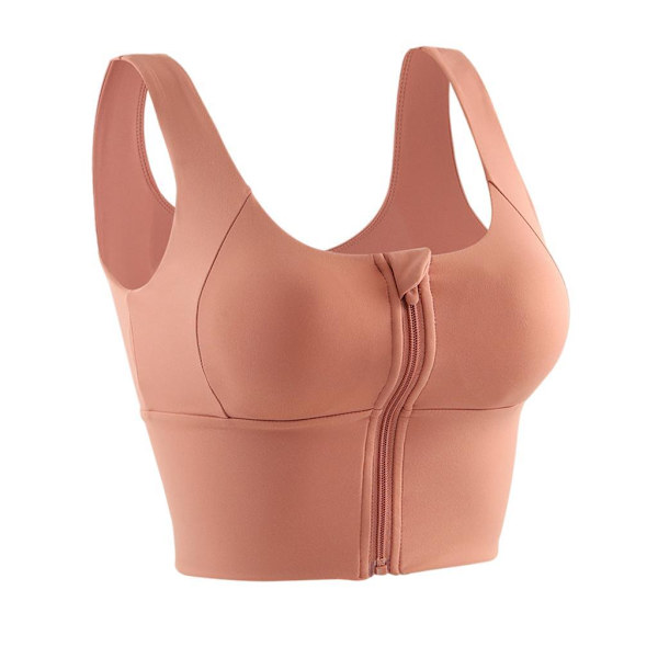 1/2/3 Womens Front Zip Sport BH För bekväma vadderade Shapewear Size Orange S 1Set