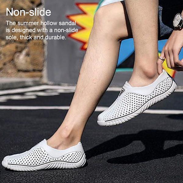 Andas Herr Tofflor Hollow Beach Shoes Mode Sandal White 41