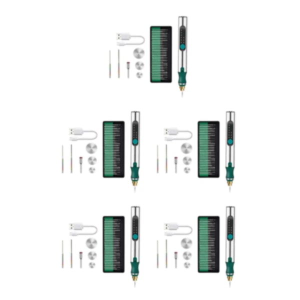1/2/3/5 Metallsmyckengravering Pen Kit sladdlös mikrogravör 5PCS