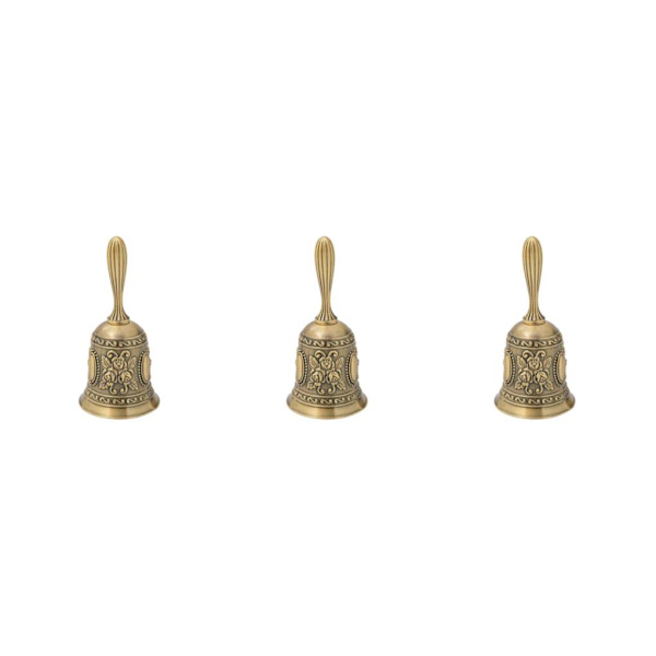 1/2/3 Handservice Ring Bell Desk Counter Reception Restaurant Antique Golden 5.5x5.5x11.3CM 3Set