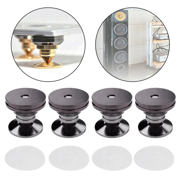 1/2/3/5 Alloy högtalarbox spikkuddar för förbättrat ljud Alloy Black 1 Pc