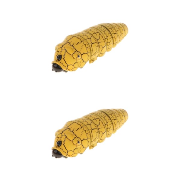 1/2 4'' Realistisk fjärrkontroll Caterpillar RC Bug Toy Party Yellow 2Set