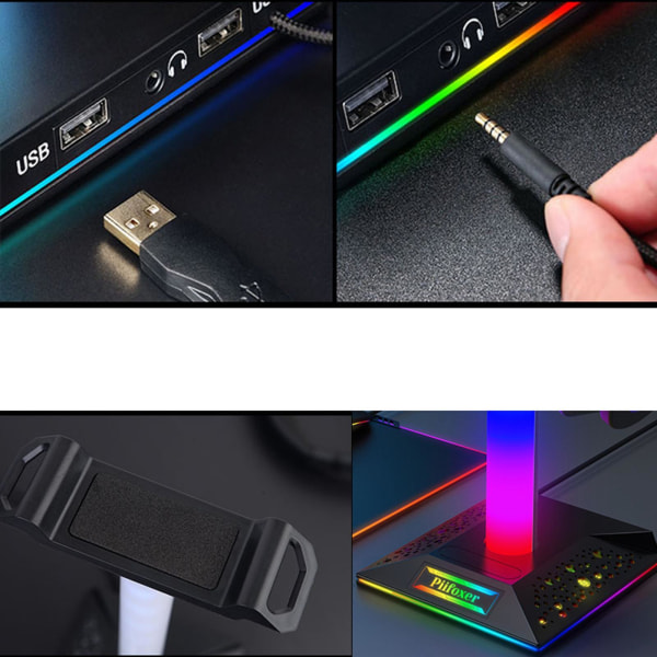 1/2/3 Universal RGB hörlursställ Touch Control 3,5 mm hållbart 1 Pc