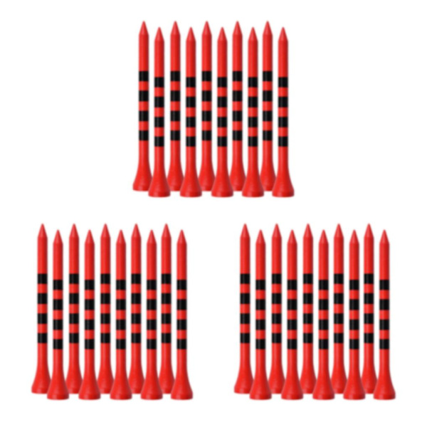 1/2/3/5 100st Bamboo För Golf Tees Stripe Mark Scale High 70mm Red 3Set