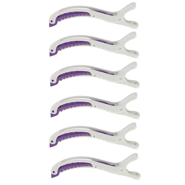 1/2/3/5 6 stycken hårsektionsklämmor Klämmor Salong Frisör White Purple 1Set