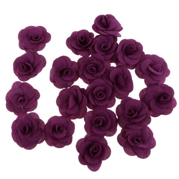 1/3/5 20 stycken Silk Rose Flower Head Bud DIY Craft Bröllop Dark Purple 4cm 5Set