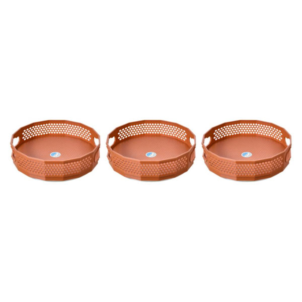 1/2/3 anti-sladd skivspelare Kryddställ för badrumsförvaring Orange S 3Set
