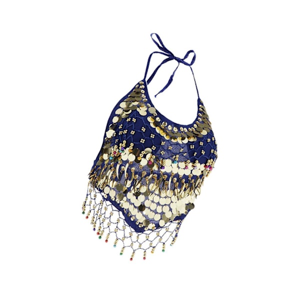 1/2/3 Magdanskostymer BH Halter Top Sequin Performance Royal Blue 1Set
