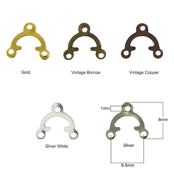 2/3/5 Filigree För Triangel 3 håls Connector Joiner Smycken DIY White K 5Set