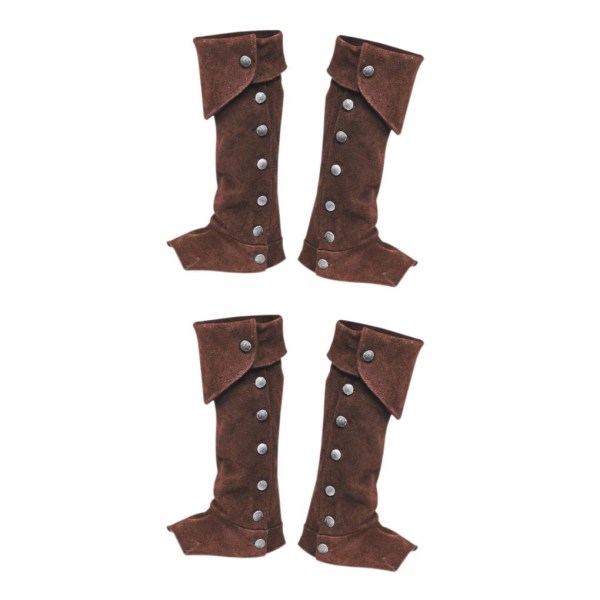 1/2/3/5 Pirate Boot Cover Steampunk För Renaissance Knight För Brown 2PCS