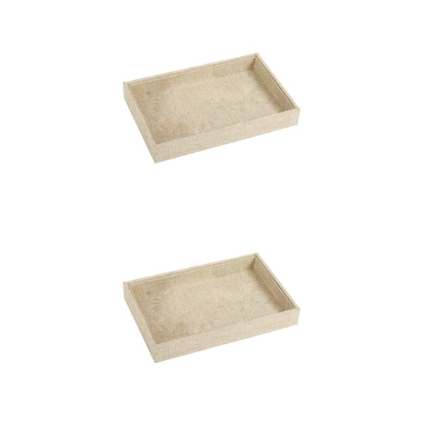 1/2/3/5 Stapelbar smyckesbricka Multipurpose Portable Velvet för Jute Beige 227x146x31mm 2Set