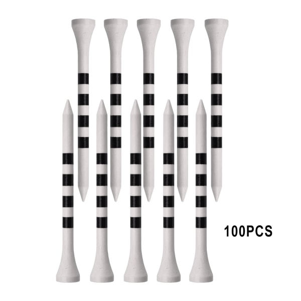 1/2/3/5 100st Bamboo För Golf Tees Stripe Mark Scale High 70mm White 1Set