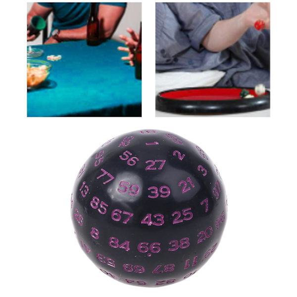 1/3/5 Akryltärningar Spelunderhållning Familjepolyedriska tärningar Black Purple 48mm 1Set