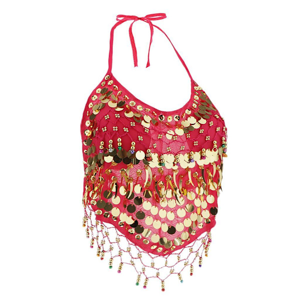 1/2/3 Magdanskostymer BH Halter Top Sequin Performance Rosy 1Set